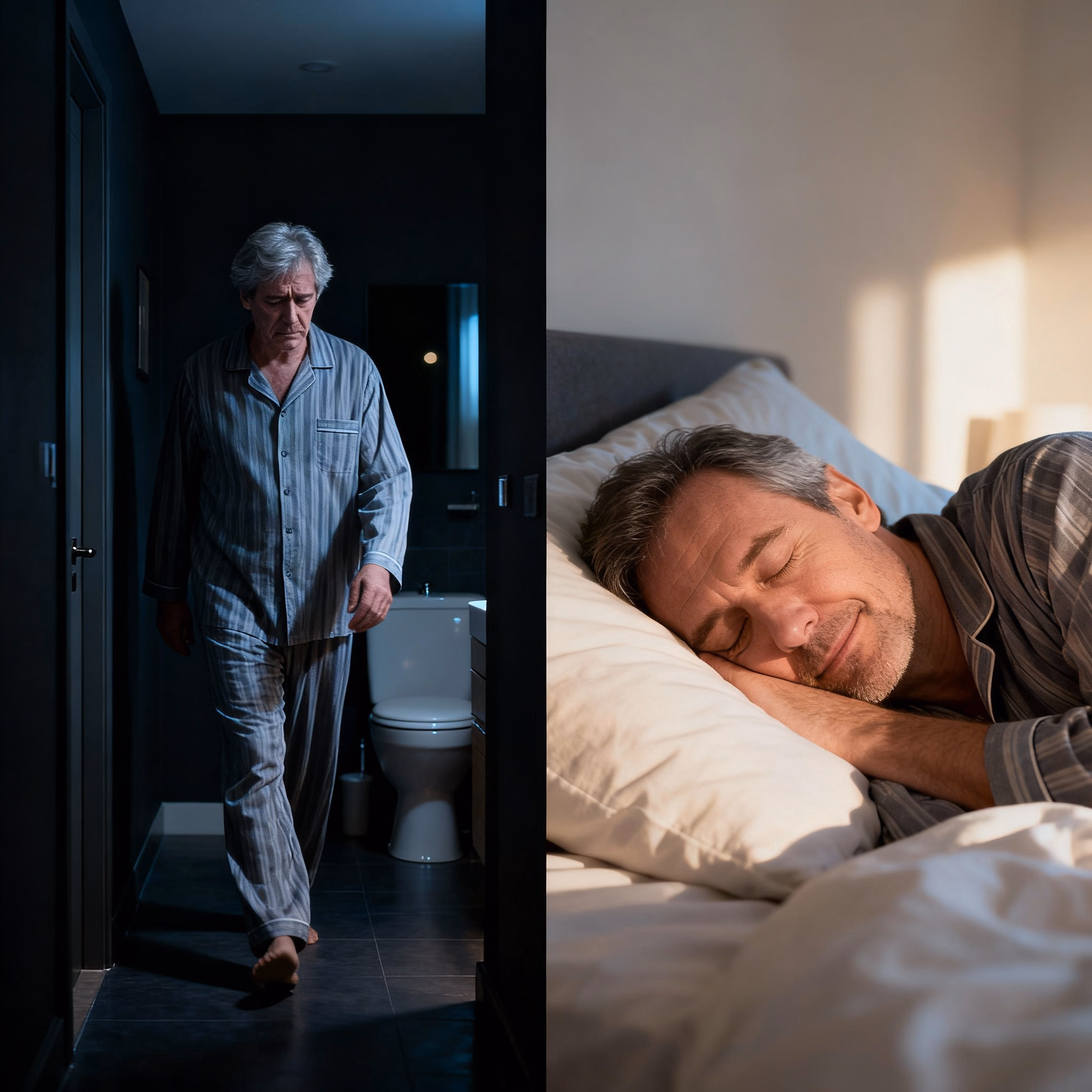 Vorher: Nachts zur Toilette müssen. Nachher: Durchschlafen.